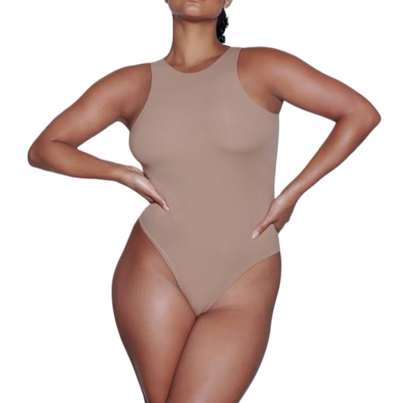 SKIMS Other - Skims Plus Size Fits Everybody High Neck Thong Bodysuit Umber Size 3X NWT